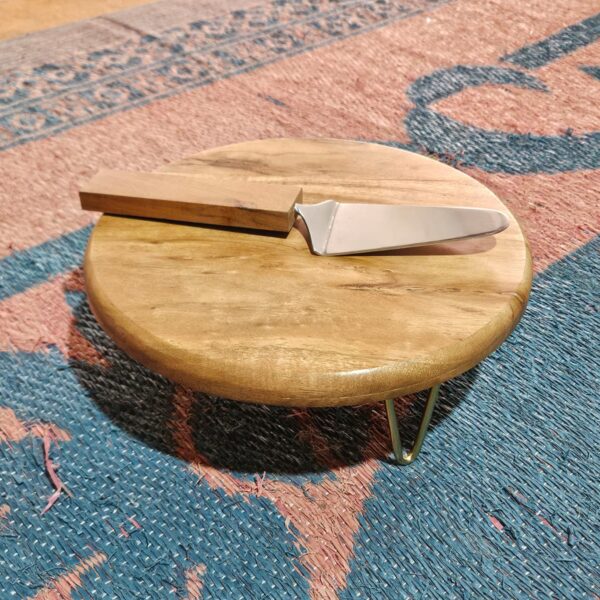 Wooden Cake Stand with Wooden Spatula