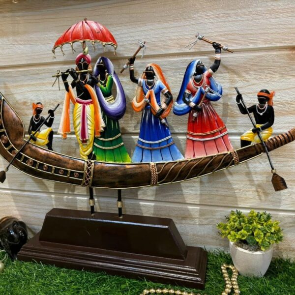 Radha Krishna with Gopi dance boat Table top