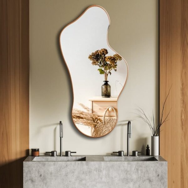 Modern Irregular Decorative Bathroom Wall Mounted with Golden Finish
