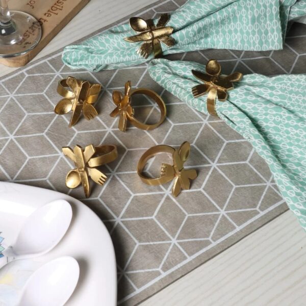 Round Etching Napkin Ring Set of 6 - Design 4