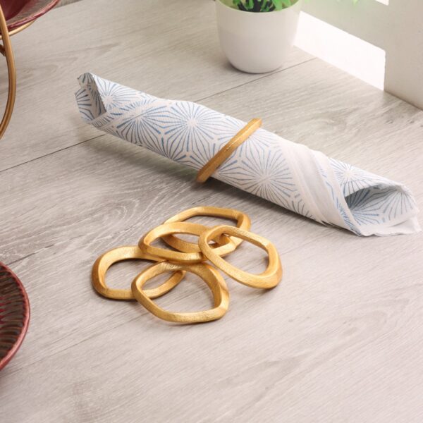 Round Etching Napkin Ring Set of 6 - Design 1