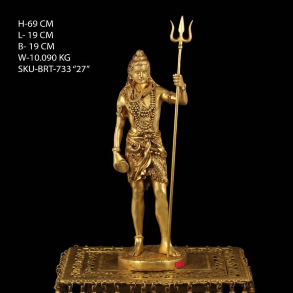27" BRASS STANDING SHIVA STATUE