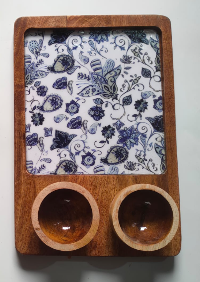 Chip Dip 2 Bowl Platter - Design 4