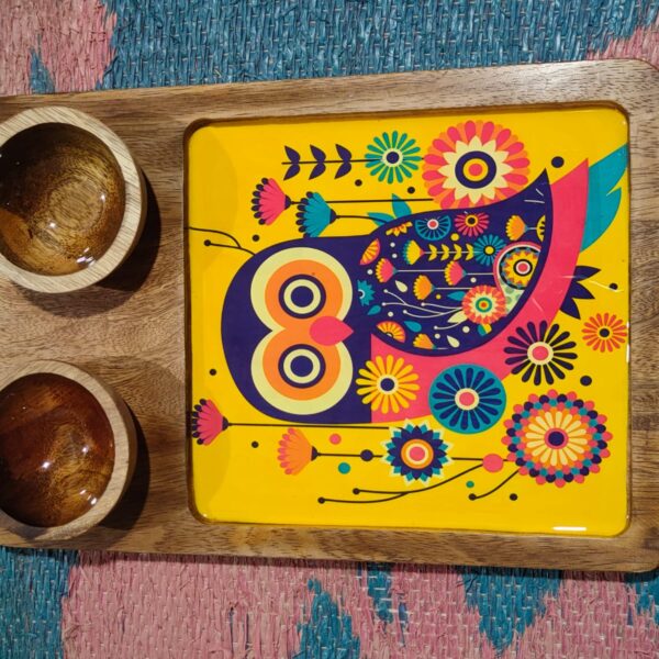 Chip Dip 2 Bowl Platter - Design 3