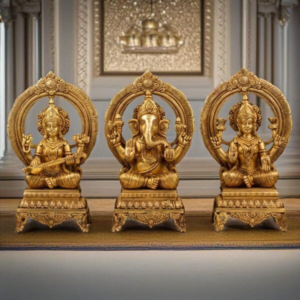 Lord Ganesha Goddess Lakshami Idol and Goddess Saraswati