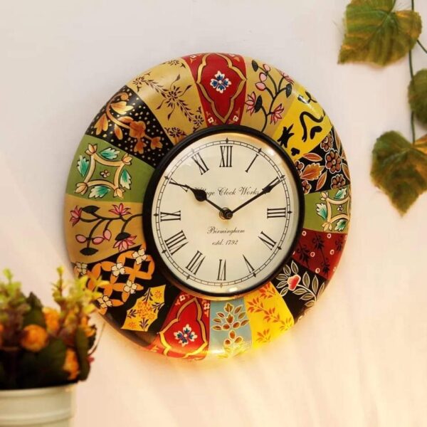 Wooden Frame and Hand painted Wall Clock - Design 1