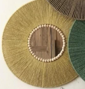 Macrame Mirror with beads Wall hanging - Design 2