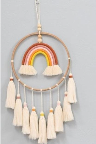 Macrame Rainbow Wall hanging with Tessels 1