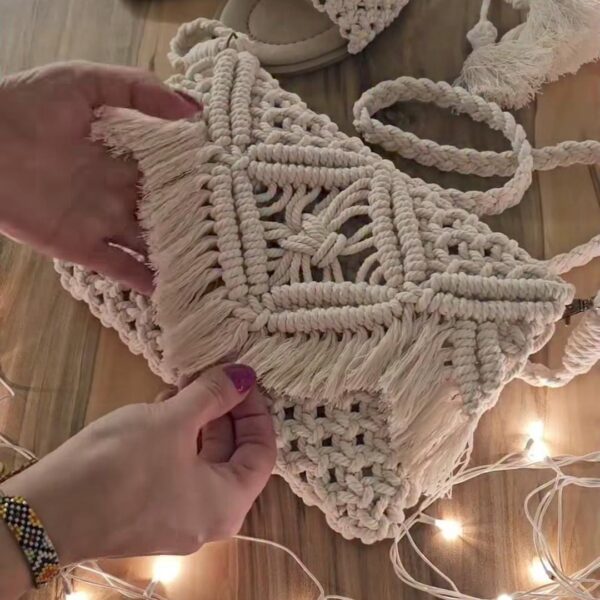 Macrame Sling bag with detachable sling