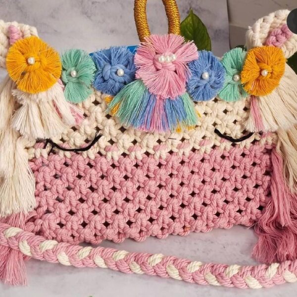 Macrame Kids unicorn bag with detachable sling