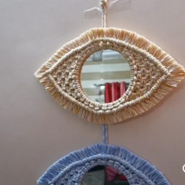 Macrame Evil eye with mirror