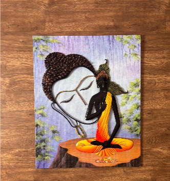 Buddha Mediation Mixed media canvas-metal wall mural