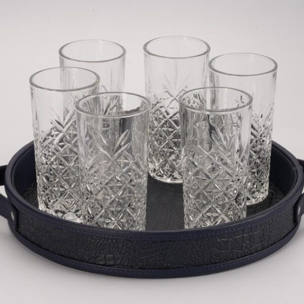 Leathered Tray Black