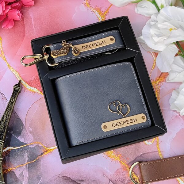 Acura leather Wallet + Keychain combo - Design 3