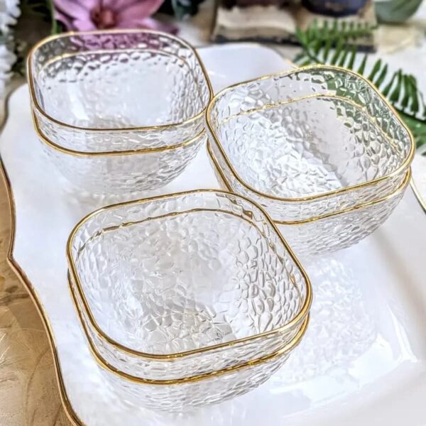 GOLD RIM BOWLS SET OF 6