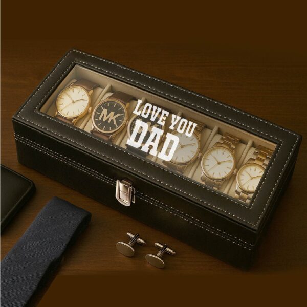 Father’s Day special PU Leather 6 slots Watch Box - Design 2
