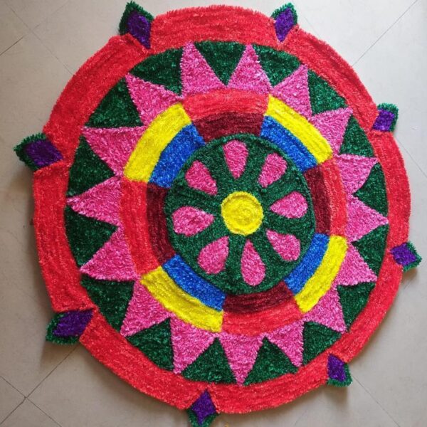 EG Feather Rangoli mats with New Design 2 Feet - Design 11