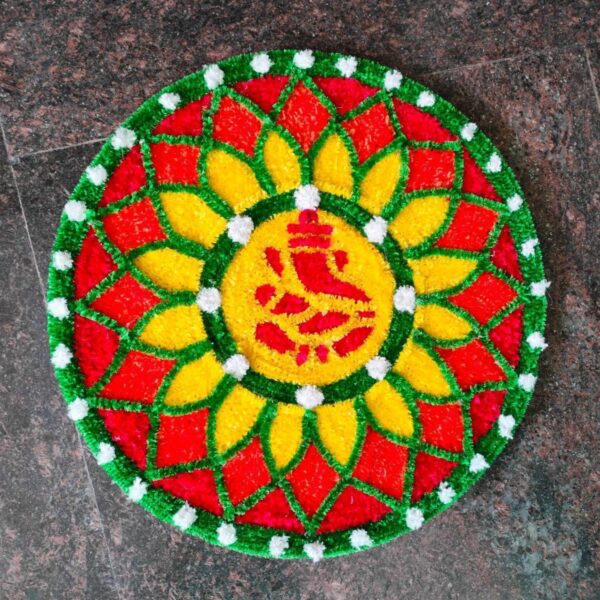 EG Feather Rangoli mats with New Design 2 Feet - Design 8