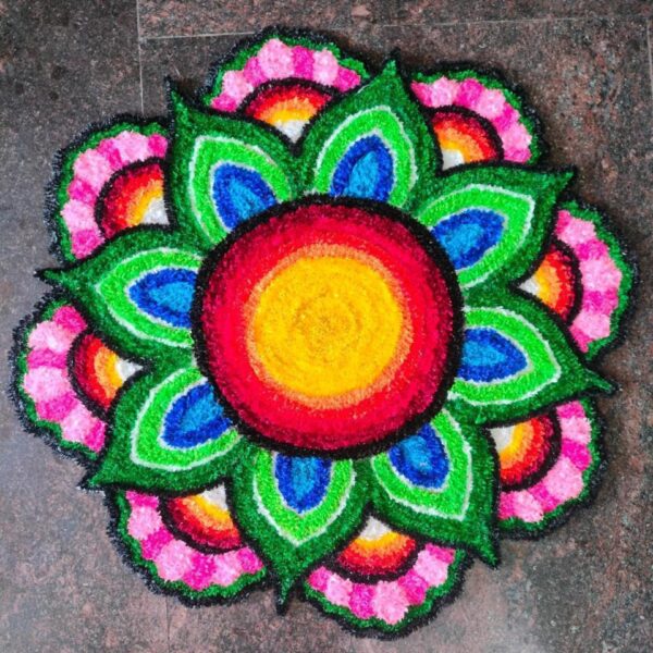 EG Feather Rangoli mats with New Design 2 Feet - Design 7