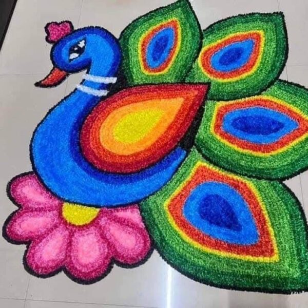 EG Feather Rangoli mats with New Design 2 Feet - Design 6