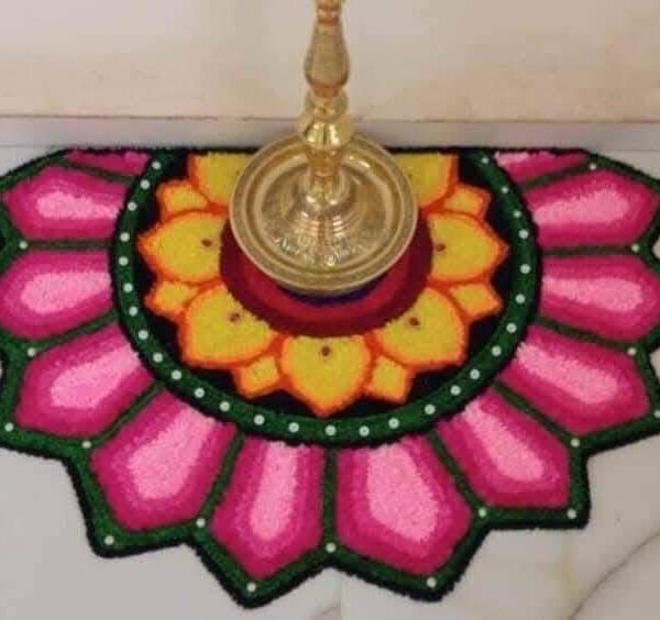 EG Feather Rangoli mats with New Design 2 Feet - Design 4