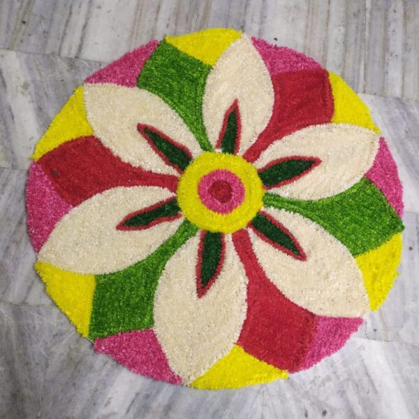 EG Feather Rangoli mats with New Design 3 Feet - Design 3