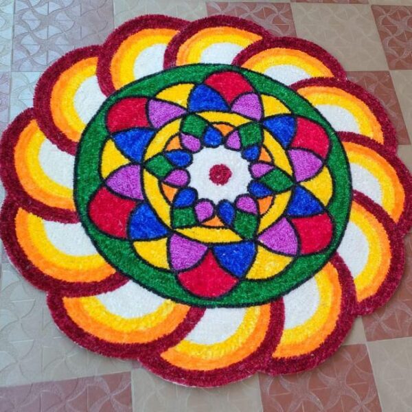 EG Feather Rangoli mats with New Design 2 Feet - Design 2