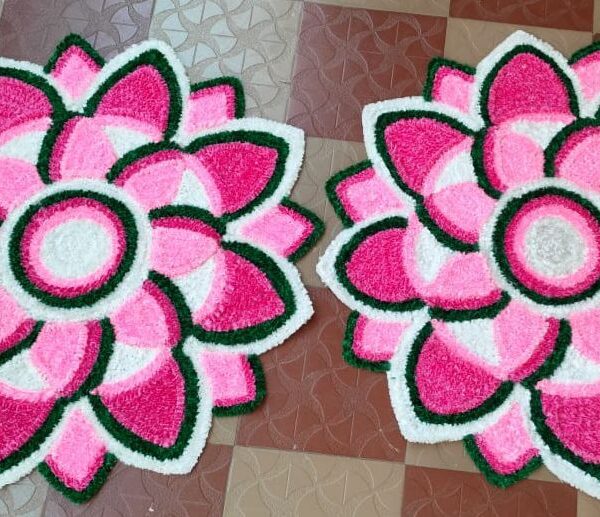 EG Feather Rangoli mats with New Design 2 Feet - Design 1