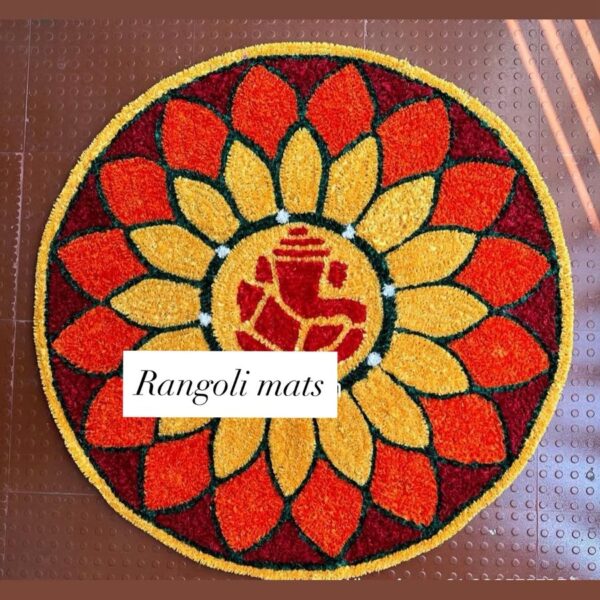 Feather Rangoli mats with New Design #2 Feet - Design 14