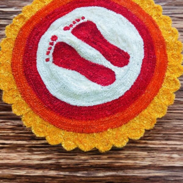 Feather Rangoli mats with New Design #3 Feet - Design 12