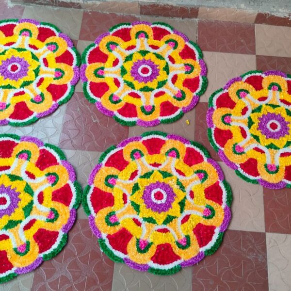 Feather Rangoli mats with New Design #2 Feet - Design 10
