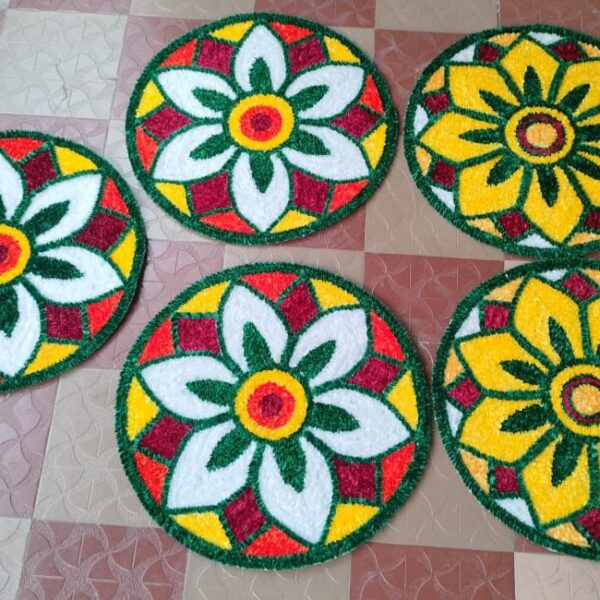 Feather Rangoli mats with New Design #2 Feet - Design 4