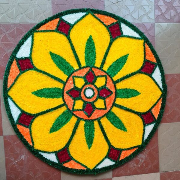 Feather Rangoli mats with New Design #3 Feet - Design 2