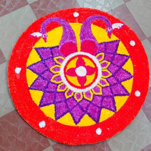 Feather Rangoli mats with New Design #3 Feet - Design 1