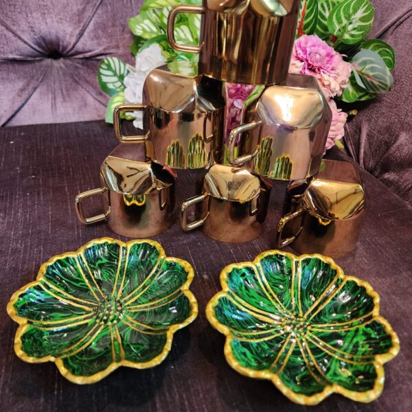 Cup Set + Leaf Platter Set - Design 1
