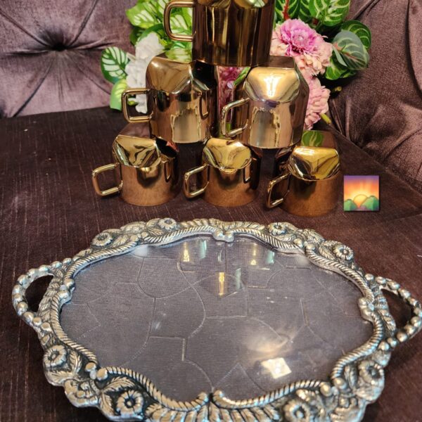 Cup Set for Elegant Serving with Designer Tray